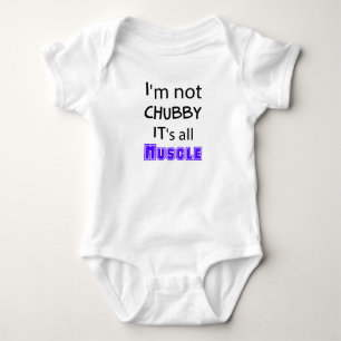 Ich bin nicht dick, alles ist Muskel (Blau) Baby Strampler