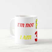Ich bin nicht dick, ich bin 3D, lustiges Mem Kaffeetasse (Vorderseite Links)