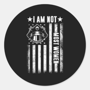 Ich bin nicht die meisten Frauen Polizistin Gif Runder Aufkleber