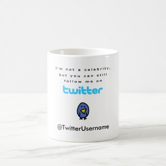 Ich bin nicht ein Berühmten… Follow-me auf Twitter Kaffeetasse (Mittel)