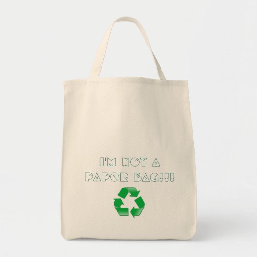 Ich bin nicht eine Papiertasche und recycle Tragetasche (Vorne)