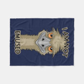 Ich bin nicht Emused lustiges Emu-Wortspiel Fleecedecke (Vorderseite (Horizontal))