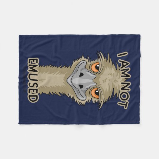 Ich bin nicht Emused lustiges Emu-Wortspiel Fleecedecke (Vorderseite (Horizontal))