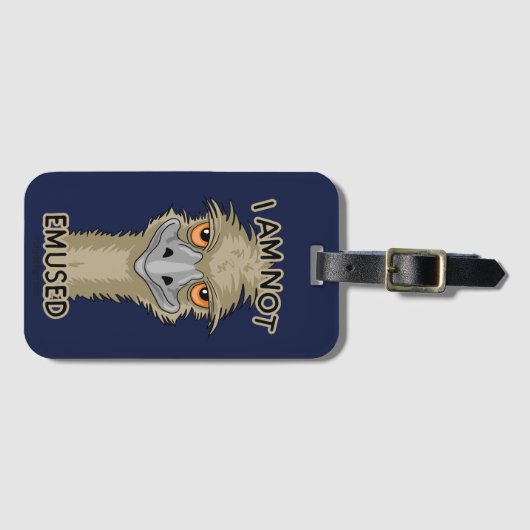 Ich bin nicht Emused lustiges Emu-Wortspiel Gepäckanhänger (Vorderseite (Horizontal))