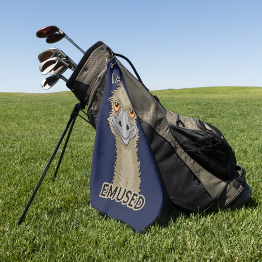 Ich bin nicht Emused lustiges Emu-Wortspiel Golfhandtuch (Gras)