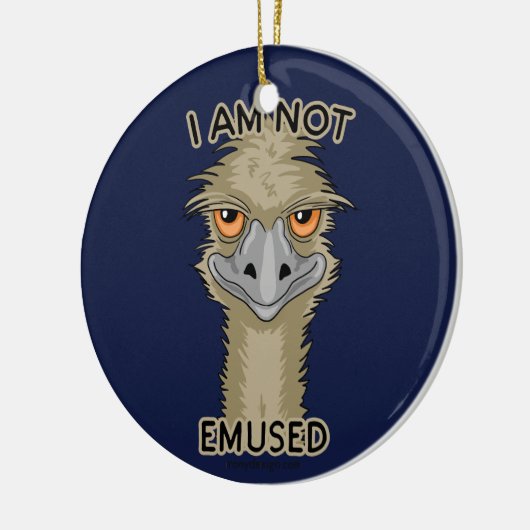 Ich bin nicht Emused lustiges Emu-Wortspiel Keramik Ornament (Links)