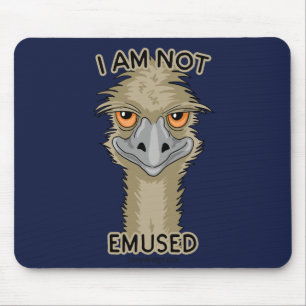 Ich bin nicht Emused lustiges Emu-Wortspiel Mousepad