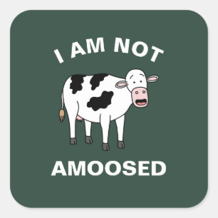 Ich bin nicht erstaunt Funny Farm Animal Cow Pub Quadratischer Aufkleber