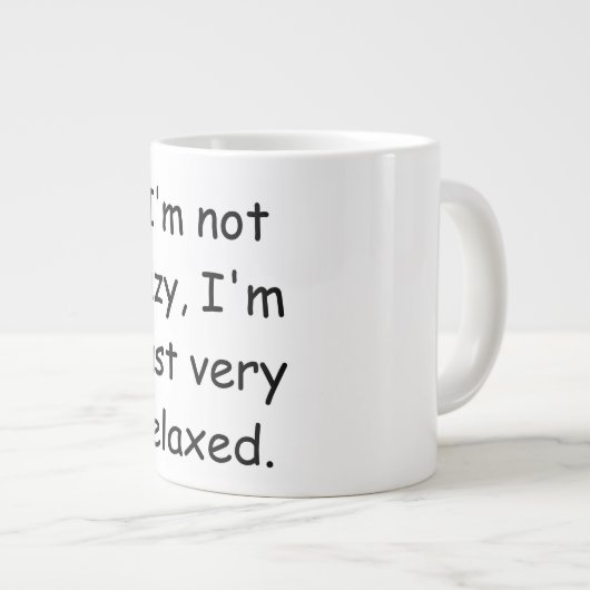Ich bin nicht faul, ich bin einfach sehr entspannt Jumbo-Tasse (Vorderseite Rechts)