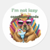 Ich bin nicht faul, ich bin in Capybara Modus, lus Runder Aufkleber (Vorderseite)