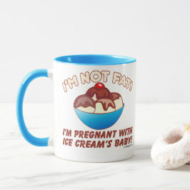 Ich bin nicht fett! Ich bin mit dem Baby der Tasse