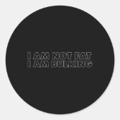 Ich bin nicht fett, ich schreibe Fitness Bodybuild Runder Aufkleber (Vorderseite)