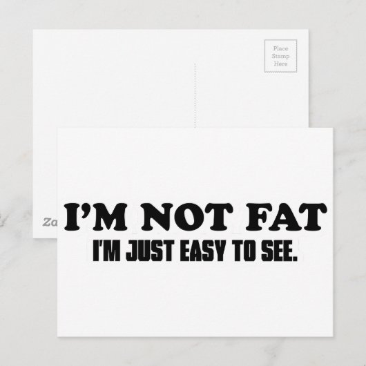 Ich bin nicht fett postkarte (Vorne/Hinten)