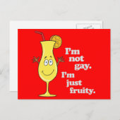 ICH BIN NICHT GAY. ICH BIN NUR FRUCHT. POSTKARTE (Vorne/Hinten)