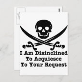 Ich bin nicht geneigt, auf Ihre Anfrage zu antwort Postkarte (Vorne/Hinten)