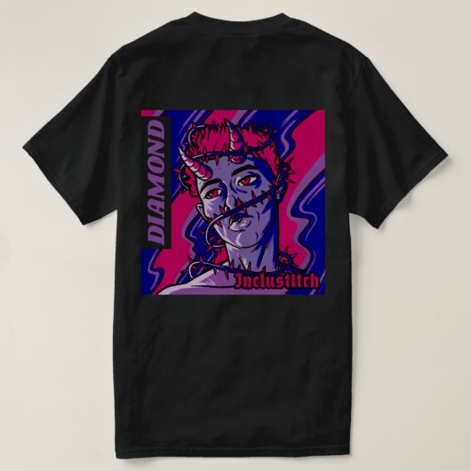 Ich bin nicht gerade: Bisexueller T - Shirt (Design Rückseite)