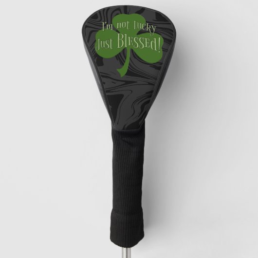 Ich bin nicht glücklich, nur gesegnetes Kleeblatt Golf Headcover (Vorderseite)