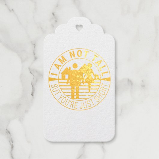 Ich bin nicht groß, aber du bist nur kurz geschenkanhänger (Vorderseite)