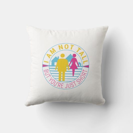 Ich bin nicht groß, aber du bist nur kurz kissen (Rückseite)