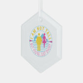 Ich bin nicht groß, aber du bist nur kurz ornament aus glas (Vorderseite Links)