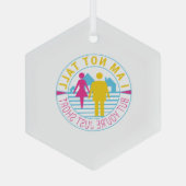 Ich bin nicht groß, aber du bist nur kurz ornament aus glas (Rückseite)