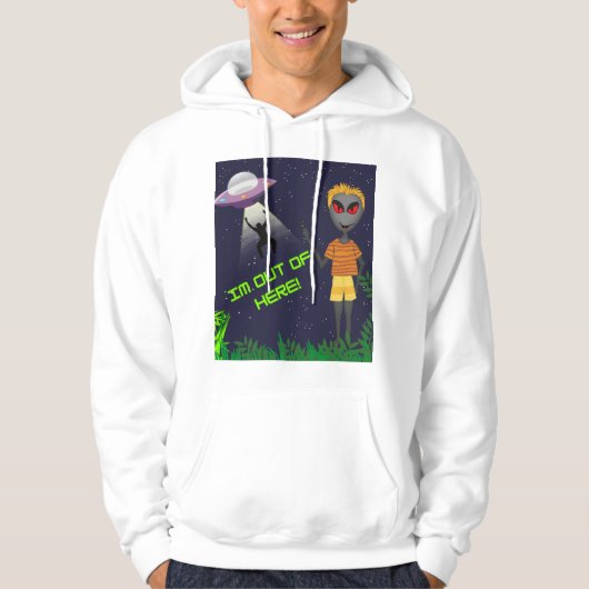 Ich bin nicht hier, Alien und Mensch Hoodie (Vorderseite)
