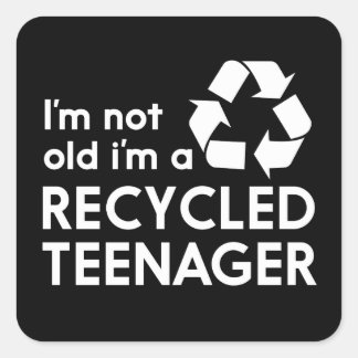Ich bin nicht, ich bin ein gerecycelter quadratischer aufkleber