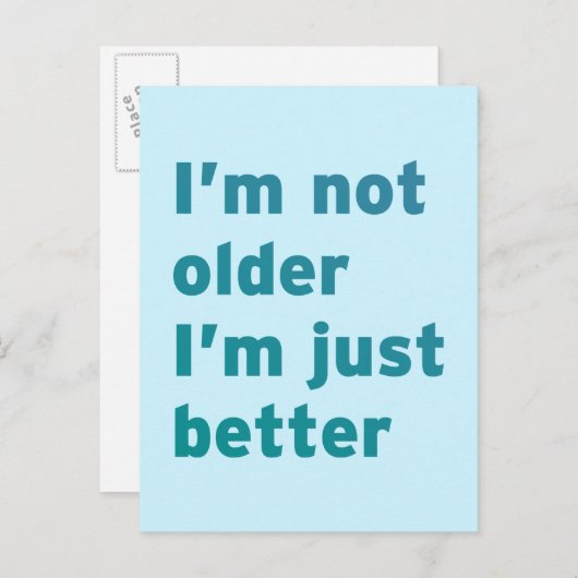 Ich bin nicht ich bin gerade besser älter postkarte (Vorne/Hinten)