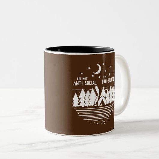 Ich bin nicht ich bin Pro-Einsamkeit Ameise-Sozial Zweifarbige Tasse (VorderseiteRechts)