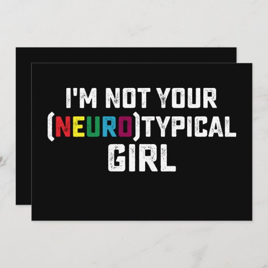 Ich bin nicht Ihr neurotypisches Autismus-Bewussts Einladung (Vorne/Hinten)