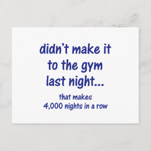 Ich bin nicht im Fitnessraum Postkarte