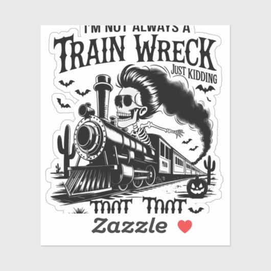 Ich bin nicht immer ein Zugwrack-Halloween Aufkleber (Blatt)