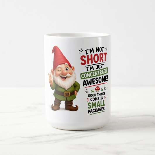 Ich bin nicht klein, ich bin ein großartiger Zwerg Kaffeetasse (Mittel)