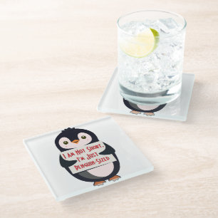 Ich bin nicht klein, ich bin einfach Pinguin-groß Glasuntersetzer