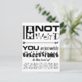 Ich bin nicht komisch! postkarte (Stehend Vorderseite)