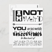 Ich bin nicht komisch! postkarte (Vorne/Hinten)