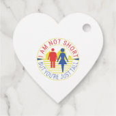 Ich bin nicht kurz, aber du bist einfach groß geschenkanhänger (Rückseite)