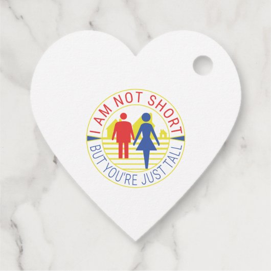 Ich bin nicht kurz, aber du bist einfach groß geschenkanhänger (Rückseite)