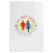 Ich bin nicht kurz, aber du bist einfach groß mittlere geschenktüte (Rückseite)