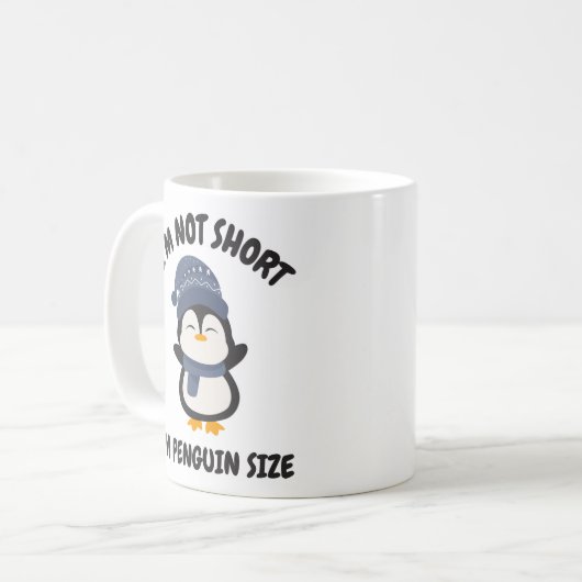 Ich bin nicht Kurz, ich bin Pinguin-Größe Kaffeetasse (Vorderseite Links)