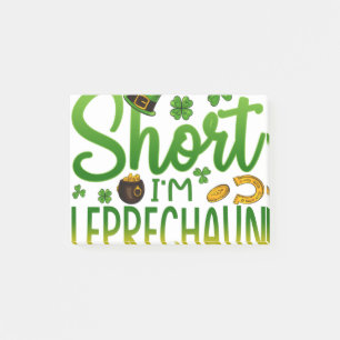 Ich bin nicht Kurz Leprechaun Size St Patrick's Da Post-it Klebezettel