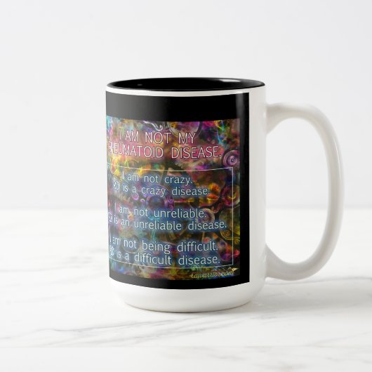 Ich bin nicht meine rheumatische Krankheits-Tasse Zweifarbige Tasse (Rechts)