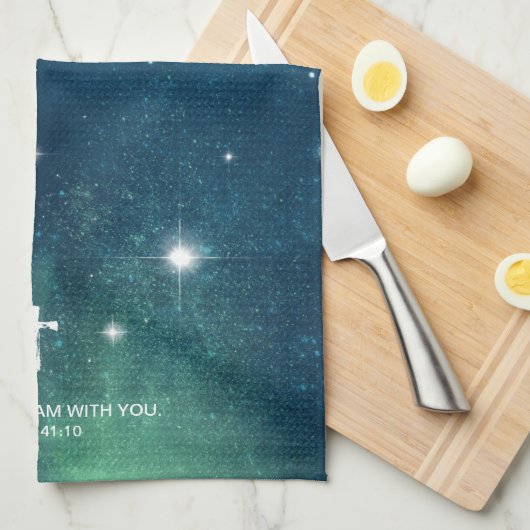 ICH BIN NICHT MIT dir, Jesus Gott Jesaja 41:10. Geschirrtuch (Viertel Falte)