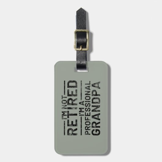 Ich bin nicht müde, ein Beruflicher Opa zu sein Gepäckanhänger (Vorderseite vertikal)