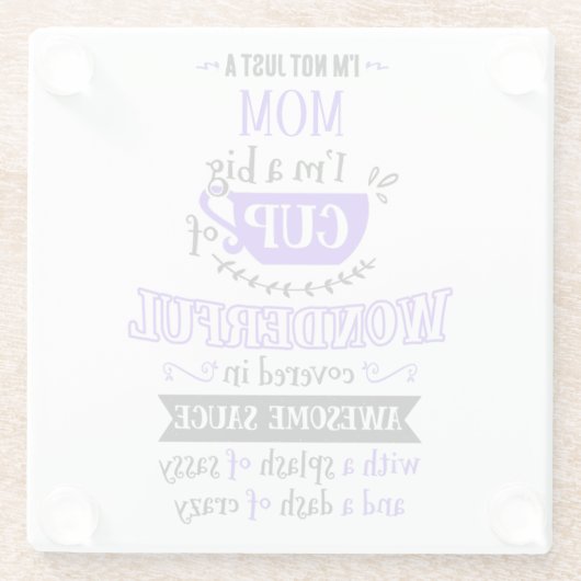 Ich bin nicht nur eine Typografie Glasuntersetzer (Rückseite)