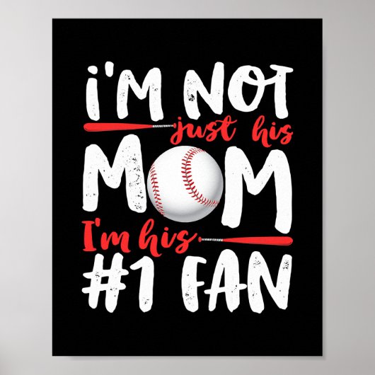 Ich bin nicht nur seine Mama Nummer 1 Fan Baseball Poster (Vorne)