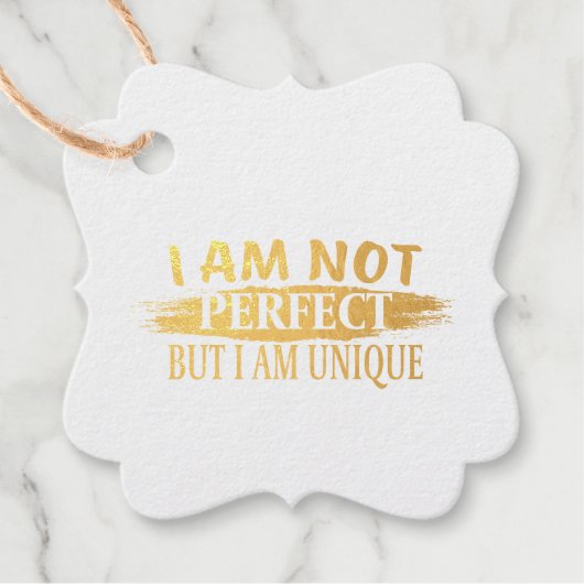 Ich bin nicht perfekt, aber einzigartig geschenkanhänger (Vorderseite)