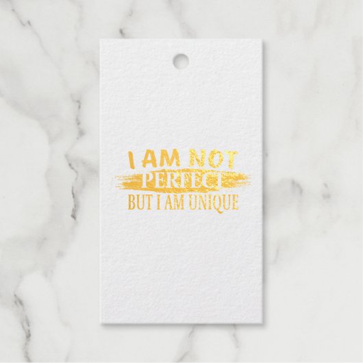 Ich bin nicht perfekt, aber einzigartig geschenkanhänger (Vorderseite)