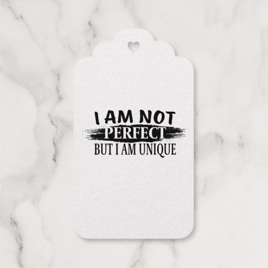 Ich bin nicht perfekt, aber einzigartig geschenkanhänger (Rückseite)