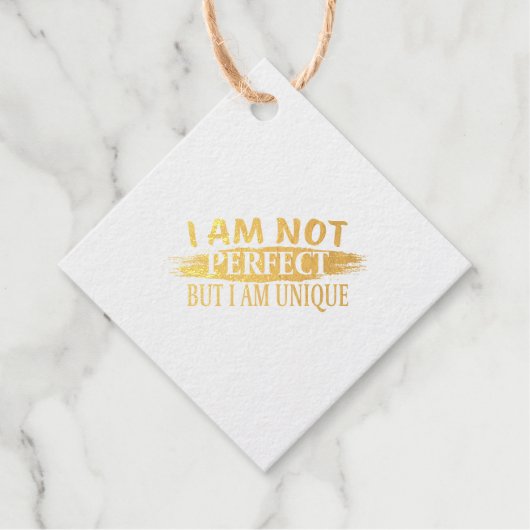Ich bin nicht perfekt, aber einzigartig geschenkanhänger (Vorderseite)